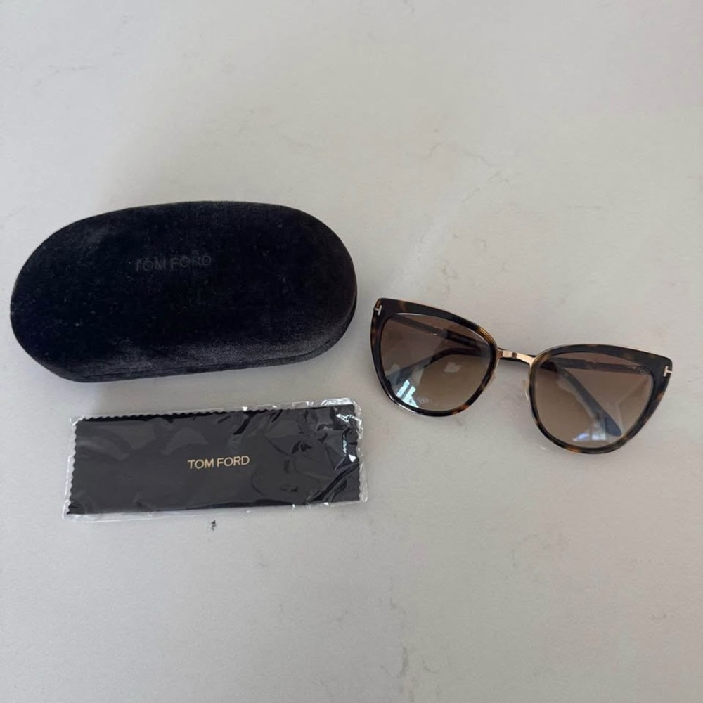 Tom Ford Tortoise Shell Sunglasses with Black Case